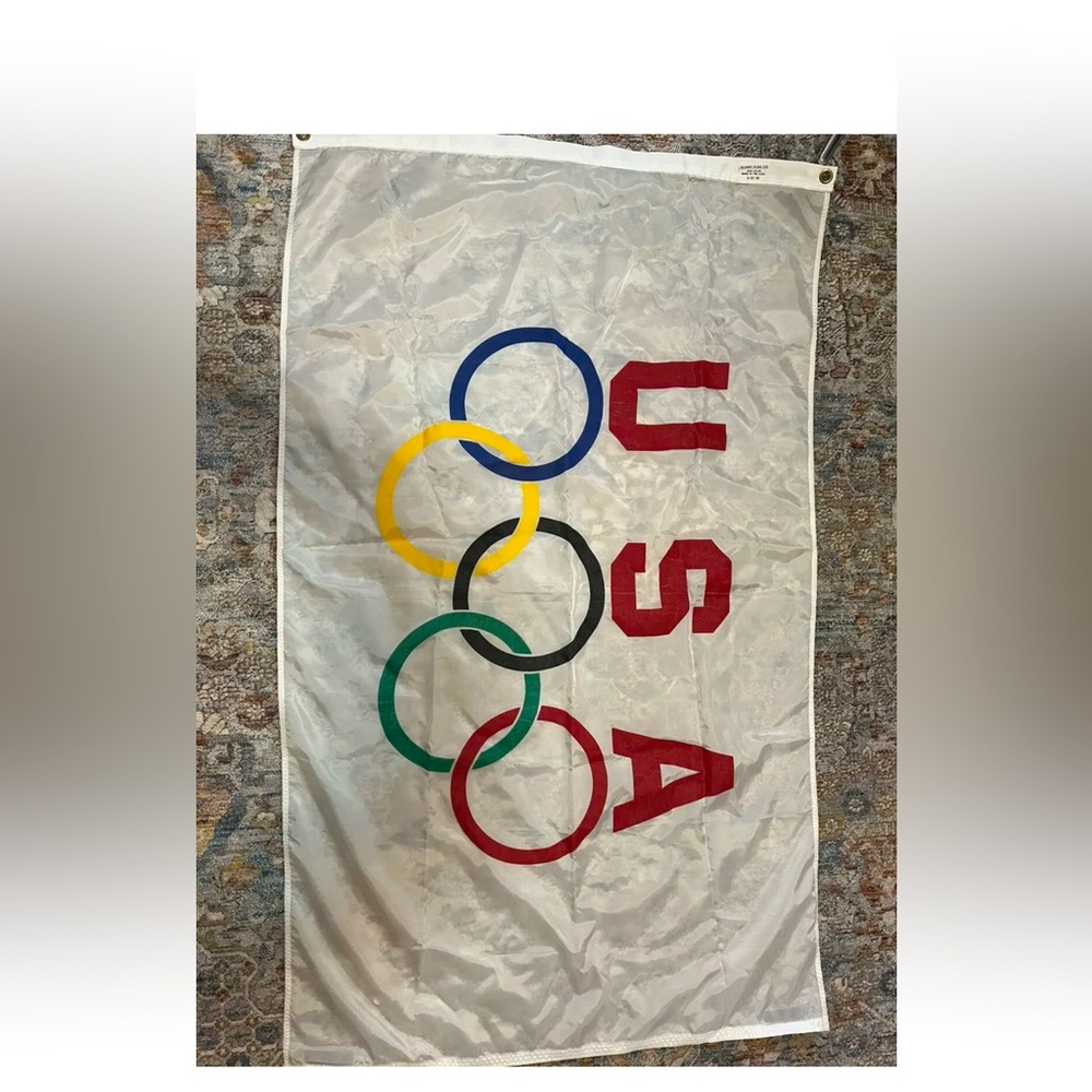 VINTAGE 1996 USA Olympic Flag. 5 Feet By 3 Ft